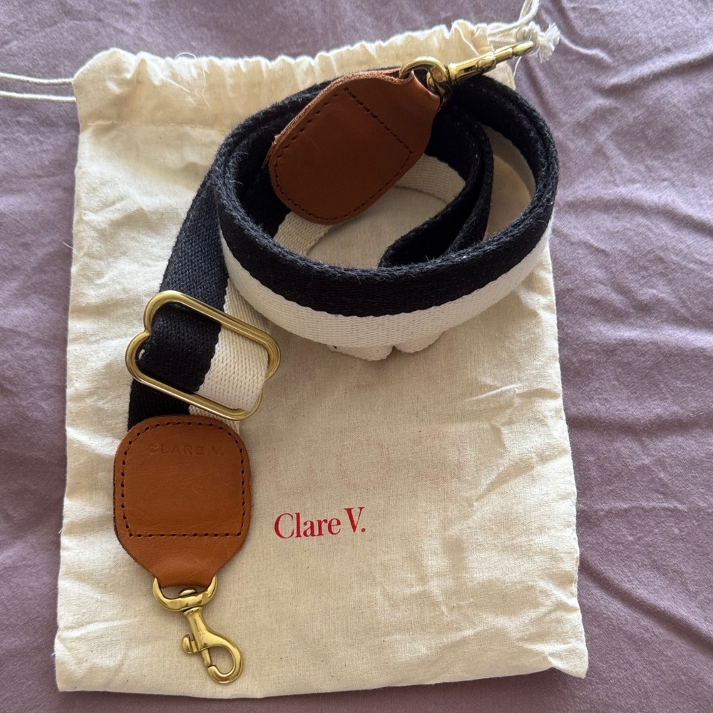 Clare V Black adjustable crossbody strap.